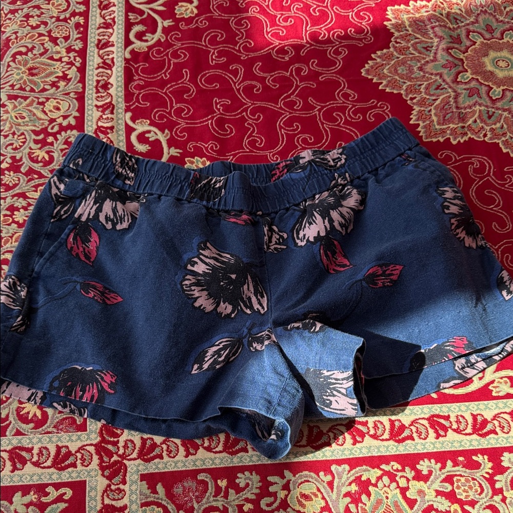 J. Crew Navy Floral Shorts Size 8